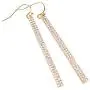 Sparkly Rhinestone CZ Lightweight Geometric Bar Statement Earrings - Multi Cubic Crystal, Acrylic Pearl Vertical Drop Dangles