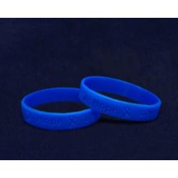 Fundraising For A Cause | Blue Rectal Cancer Bracelets - Blue Ribbon Cancer Awareness Silicone Bracelets for Adults