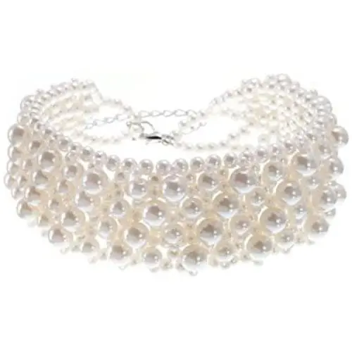 Fashion Jewelry Multi Strand Simulated Pearl Resin Chain Collar Choker Statement Necklace Costume Jewelry Necklaces for Women&Girls