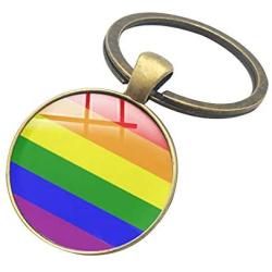 LGBTQ Rainbow Jewelry, Gay Pride Key Ring, Rainbow Flag Jewelry, Be Gay Gift