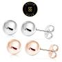SOLIDGOLD - 14K Gold Filled 8mm Ball Stud Earrings 2-3 pair set | Yellow, Rose & White Gold