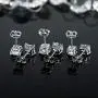 3 Pair CZ Earrings Set for Women 18K White Gold Plated Round Square Cushion Earrings for Men Hypoallergenic Jewelry