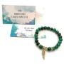 Smiling Wisdom - Angel Wing Stretch Stone Bracelet - Appreciation Kindhearted Thank You Keepsake Greeting Card - Friendship – Green Rain Flower Stones