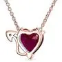 Valentine Red Cubic Zirconia CZ Devil Heart Shape Pendant Necklace For Women 925 Sterling Silver 16 Inch