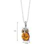 Baltic Amber Owl Pendant Necklace Sterling Silver Cognac Color Baltic Amber Owl Pendant Necklace Sterling Silver Cognac Color