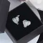CiNily Angel Wing Earrings for Women-White Opal Heart Stud Earrings Cubic Zirconia Opal Jewelry Gifts for Ladies Mom Girls