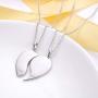 S925 Sterling Silver Mens Womens Couple Lovers Friendship BFF Matching Pendant Necklace for 2