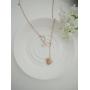 MANZHEN Rose Gold Plated Medicine Stethoscope Heart Initial Alphabet Letter Necklace for Doctor Nurse
