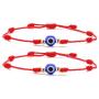 JIAOGE 2Pcs Evil Eye Bracelets Hand-Woven Adjustable Red Rope Cord Thread Braided Anklets Protection Lucky Best Wishes Bracelets for Women Men Girls