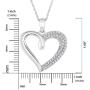 NATALIA DRAKE 1/4 Cttw Double Row Diamond Heart Necklace for Women in Rhodium Plated Sterling Silver (Color H-I/Clarity I1-I2)