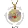 Nsitbbuery Hip Hop 18K Gold Plated Turn Sunflower Tag Pendant Iced Out Crystal Necklace Nsitbbuery Hip Hop 18K Gold Plated Turn Sunflower Tag Pendant Iced Out Crystal Necklace