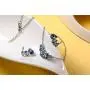 Real 925 Sterling Silver with Natural Sky Blue Tear-Drop Topaz Necklace & Earrings Set