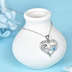 Distance Health and Longevity Mom and Baby Sea Turtle Pendant Necklace for Women 925 Sterling Silver Love Heart Jewelry Gifts for Women Girls Mother Wife
