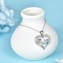 Distance Health and Longevity Mom and Baby Sea Turtle Pendant Necklace for Women 925 Sterling Silver Love Heart Jewelry Gifts for Women Girls Mother Wife