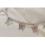 LAVLA Dainty Butterfly Choker Necklace - Gold/Rose Gold/Silver Plated 3mm Bling Iced Out Cubic Zirconia Tennis Chain With Butterfly Charm/Square CZ 14inch+2inch