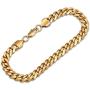 PY BLING 14K/18K Golden Plated Solid Curb Miami Cuban Link Chain Stainless Steel 4mm-8mm Diamond Cut Necklace or Bracelet for Men and Women 7-30 Inches (18k-8mm,8)