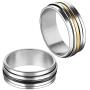 COTTVOTT 8mm Stainless Steel Spinner Rings Fashion Wedding Band Promise Rings Jewelry for Women Men