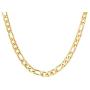 TempBeau 4.5mm - 11.5mm Wide, 14 Inches - 30 Inches Figaro Chain Necklace, Thick Stainless Steel 3:1 NK Curb Link Chain for Men Women, 18k Real Gold Plated Minimalist Jewelry