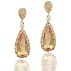Moonstruck Costume Jewelry Chandelier Champagne Golden Gold Drop and Dangle Earrings for Women