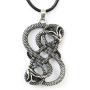 HAQUIL Loki Necklace, Viking Loki Symbol Pendant, Faux Leather Cord, Loki Jewelry Gift for Men and Women