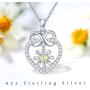 Waysles Sunflower Love Heart Pendant Necklace Jewelry Engraved You Are My Sunshine Sterling Silver Sunflower Bee Cubic Zirconia Jewelry Gifts for Women Daughter Wife