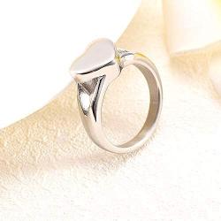 Simple Heart Cremation Urn Ring for Ashes Hold Loved Ones Ashes Memorial Jewelry for Funeral Keepsake Gift