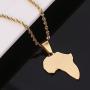 Stainless Steel African Map Pendant Necklace Jewelry Map of Africa Jewelry