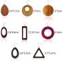Sntieecr 8 Pairs Wood Earrings Natural Wooden Teardrop Earrings Lightweight Dangle Earrings Geometric Wood Drop Earrings for Women
