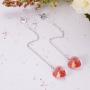 EVER FAITH 925 Sterling Silver Birthday Gift CZ Cute Love Heart Ear Threader Dangle Earrings