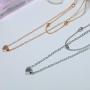 YienDoo Bohemia Multilayer Necklace with Love Heart pendant Boho Choker Chain Jewelry for Woman and Girls (Silver)