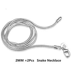 Cy trendy Fashion Snake Rope Chain 925 Sterling Silver Plated Men Women Jewelry Necklace 24