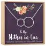 Mother-In-Law Gift Necklace, To My Mother-In-Law, Jewelry, Funny, 2 Interlocking Circles (silver-plated-brass, NA)
