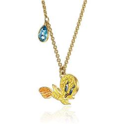 Ktveih Tweety Bird Pendant Necklace Women Sapphire Crystal Clavicle Necklace Girl Accessories Birthday Present