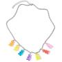 RUIZHEN 7 Colors Cute Gummy Bear Necklace Colorful Resin Bear Pendant Necklace for Women Girls