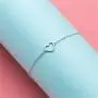 Minimalist Heart Sterling Silver Bracelet for Women Girls Little Hollow Love Charm Adjustable Hand Chain Link Bracelet Anklet Gifts for Couple Lover Best Friend Mom Daughter