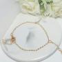 YienDoo Fashion Gold Tiny Crystal Bracelet Finger Chain Hand Harness Chain Dainty 3 Rhinestone Slave Bracelet Jewelry for Women and Girls