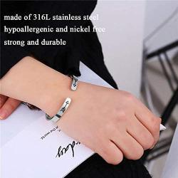 OSIANA Inspirational Cuff Bracelets for Women Keep Going Stainless Steel Engraved Personalized Mantra Quote Cuff Bangle Encouragement Jewelry Gift for Teen Girls with Hidden Message