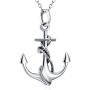 LUHE Anchor Necklace Sterling Silver Polished Nautical Anchor Rope Fine Jewelry for Men Women, for Her (Anchor Necklace)