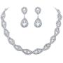 BriLove Wedding Jewelry Sets for Brides Rhinestone Crystal Infinity Teardrop Marquise Choker Necklace Dangle Earrings for Women