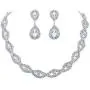 BriLove Wedding Jewelry Sets for Brides Rhinestone Crystal Infinity Teardrop Marquise Choker Necklace Dangle Earrings for Women