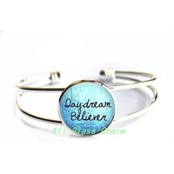 AllGlassCharm Beautiful Bracelet,Daydream Believer - Optimist - I Believe in Dreams - Day Dream Believer Bracelet Bracelets - Positive Message Jewelry，AS0166