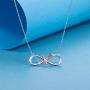 BlingGem Necklaces for Women 925 Sterling Silver Dainty Infinity Rose Necklace Rose Gold Plated Flower Pendant Lover Birthday Anniversary Mothers Gift for Women