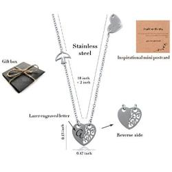 Ya Malanii Small Heart Initial Stainless Steel Necklace for Women, Girls and Kids