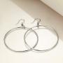 Sterling Silver/Rose Gold/Gold Plated Large Hoop Earrings Circle Dangle Drop Earrings for Women 40 50 60mm