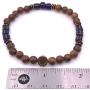 Mens Recycled Glass & Senna Siamea Wood Stretch Bead Bracelet Handcrafted in USA