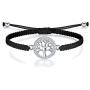 ZENI Tree of Life Bracelet for Women girl, Black Rope Bracelet 925 Silver Handmade Braided Adjustable Bracelet Love Friendship Christmas Jewelry Gift