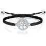 ZENI Tree of Life Bracelet for Women girl, Black Rope Bracelet 925 Silver Handmade Braided Adjustable Bracelet Love Friendship Christmas Jewelry Gift