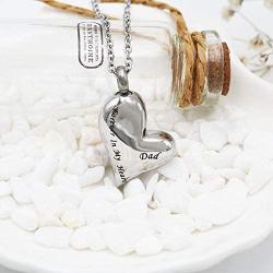 Always in My Heart Cremation Jewelry for Human Ashes Keepsake Urn Necklace of Loved One Memorial Ash Jewellery