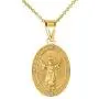 10k Gold Diamond Divino Niño Jesús (Divine Infant Jesus) Oval Medallion Pendant Necklace