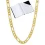 The Bling Factory 4mm 14k Yellow Gold Plated Flat Figaro Chain Necklace The Bling Factory 4mm 14k Yellow Gold Plated Flat Figaro Chain Necklace